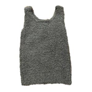 Skims Kids Sz 4/5 Sherpa Cozy Scoop Neck Tank Top Sleeveless Grey Unisex NWT